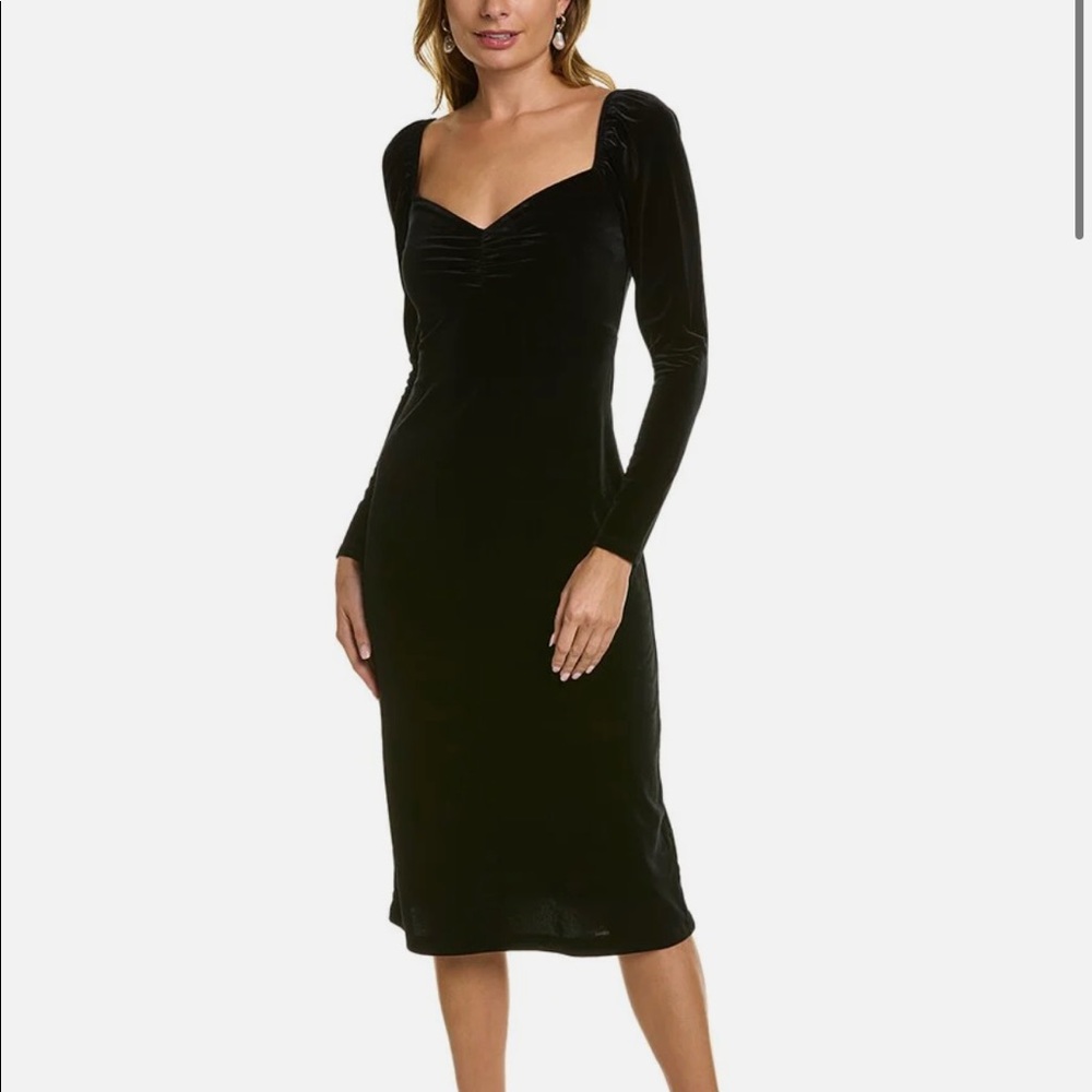 Boden velvet jersey midi dress (black)